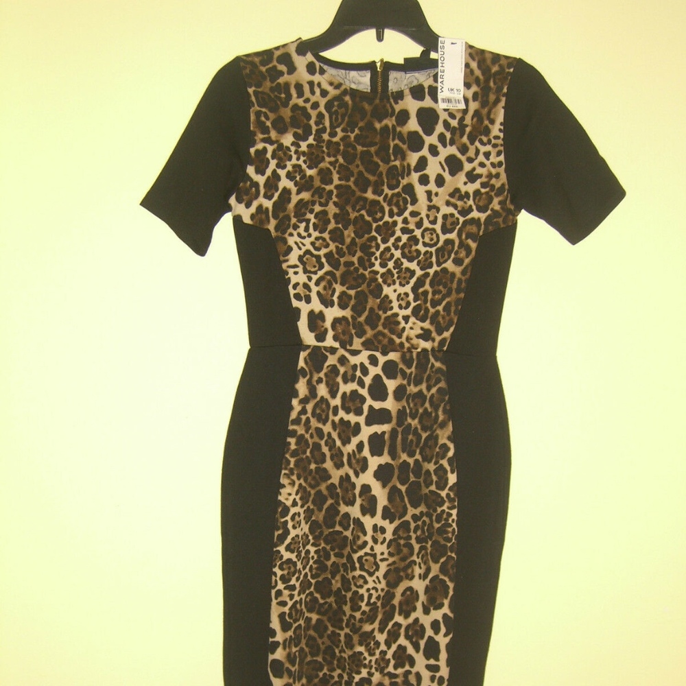 NWT ASOS WAREHOUSE LEOPARD PRINT DRESS UK10 US6